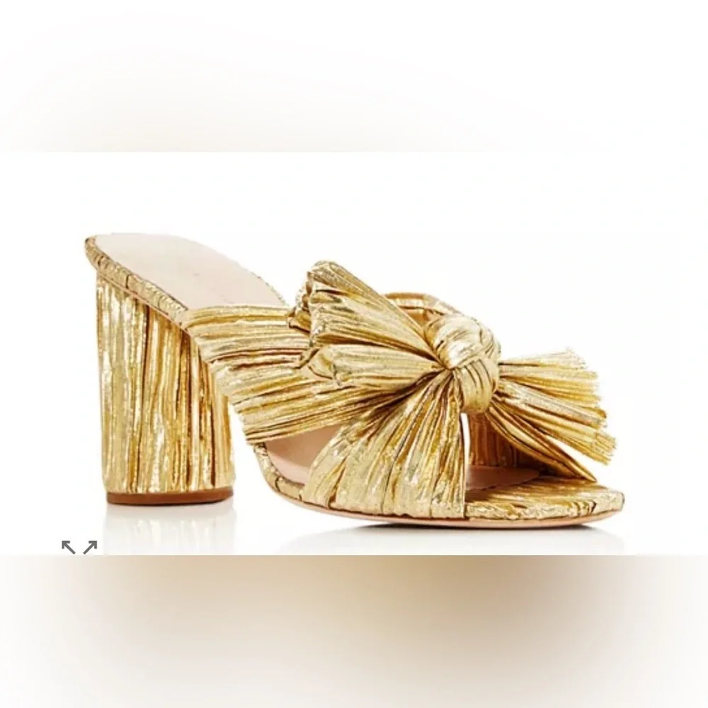 NWOB Loeffler Randall Penny Pleated Heels slides 7.5